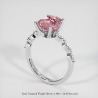 2.65 Ct. Pink Sapphire Ring, 14K White Gold 2