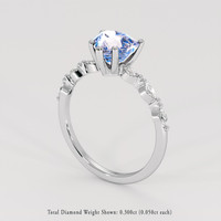 1.63 Ct. Blue Sapphire Ring, 14K White Gold 2