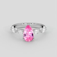 1.38 Ct. Pink Sapphire Ring, 14K White Gold 1