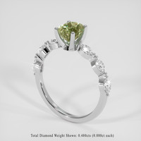 1.43 Ct. Yellowish Green Sapphire Ring, 14K White Gold 2