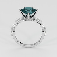 2.67 Ct. Greenish Blue Sapphire Ring, 14K White Gold 3