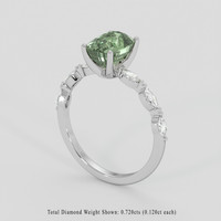 2.89 Ct. Yellowish Green Sapphire Ring, 14K White Gold 2