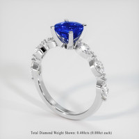 1.09 Ct. Blue Sapphire Ring, 18K White Gold 2