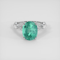 4.00 Ct. Emerald Ring, 18K White Gold 1