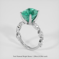 4.00 Ct. Emerald Ring, 18K White Gold 2