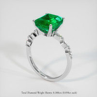 3.22 Ct. Emerald Ring, 18K White Gold 2