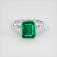 3.75 Ct. Emerald Ring, 18K White Gold 1