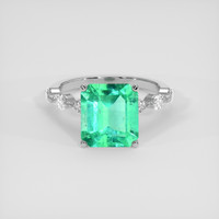 3.78 Ct. Emerald Ring, 18K White Gold 1
