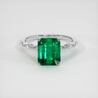 3.03 Ct. Emerald Ring, 18K White Gold 1