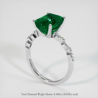 3.03 Ct. Emerald Ring, 18K White Gold 2