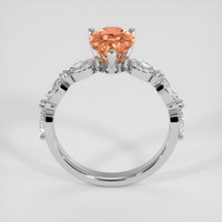1.76 Ct. Orangish Pink Imperial Topaz Ring, 18K White Gold 3