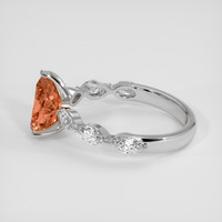 1.76 Ct. Orangish Pink Imperial Topaz Ring, 18K White Gold 4