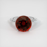 8.50 Ct. Orangish Red Spessartite Garnet Ring, 18K White Gold 1