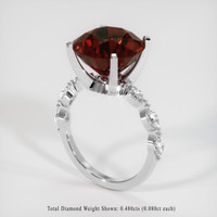 8.50 Ct. Orangish Red Spessartite Garnet Ring, 18K White Gold 2