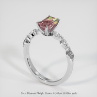 0.93 Ct. Gemstone Ring, 18K White Gold 2