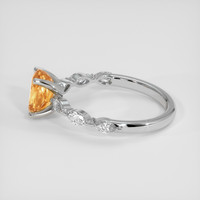1.36 Ct. Yellowish Orange Precious Topaz Ring, 18K White Gold 4