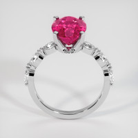 3.20 Ct. Pinkish Red Rubellite Tourmaline Ring, 18K White Gold 3