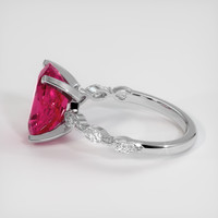 3.20 Ct. Pinkish Red Rubellite Tourmaline Ring, 18K White Gold 4
