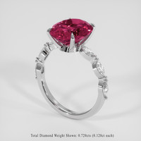 4.22 Ct. Pink Tourmaline Ring, 18K White Gold 2