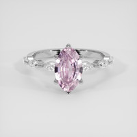 1.62 Ct. Pink Sapphire Ring, 18K White Gold 1
