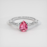 1.08 Ct. Padparadscha Sapphire Ring, 18K White Gold 1