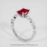 1.30 Ct. Ruby Ring, 18K White Gold 2