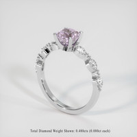 1.34 Ct. Pink Sapphire Ring, 18K White Gold 2