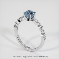 1.31 Ct. Blue Sapphire Ring, 18K White Gold 2