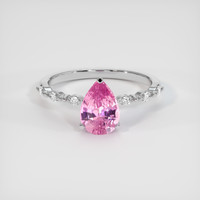 1.63 Ct. Pink Sapphire Ring, 18K White Gold 1
