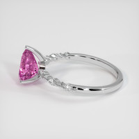 1.63 Ct. Pink Sapphire Ring, 18K White Gold 4