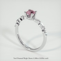 0.44 Ct. Pink Sapphire Ring, 18K White Gold 2