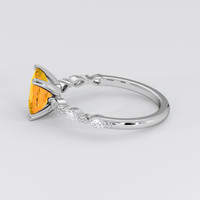 1.18 Ct. Yellowish Orange Sapphire Ring, 18K White Gold 4