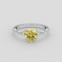1.51 Ct. Yellow Sapphire Ring, 18K White Gold 1