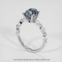 3.22 Ct. Bi Color Sapphire Ring, 18K White Gold 2