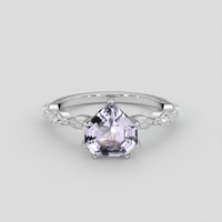 1.83 Ct. Bluish Purple Sapphire Ring, 18K White Gold 1