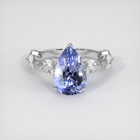 4.70 Ct. Blue Sapphire Ring, 18K White Gold 1