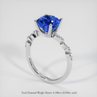 3.36 Ct. Blue Sapphire Ring, 18K White Gold 2