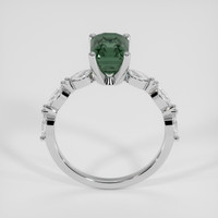 2.53 Ct. Bluish Green Sapphire Ring, 18K White Gold 3