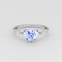 1.63 Ct. Blue Sapphire Ring, 18K White Gold 1