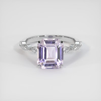 3.55 Ct. Purple Sapphire Ring, 18K White Gold 1