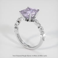 3.55 Ct. Purple Sapphire Ring, 18K White Gold 2