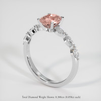 1.18 Ct. Sapphire Ring, 18K White Gold 2