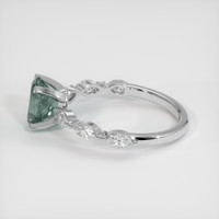 1.38 Ct. Bluish Green Sapphire Ring, 18K White Gold 4