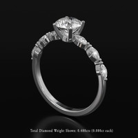 1.50 Ct. White Sapphire Ring, 18K White Gold 2