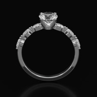 1.50 Ct. White Sapphire Ring, 18K White Gold 3
