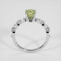 1.43 Ct. Yellowish Green Sapphire Ring, 18K White Gold 3