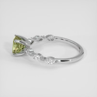 1.43 Ct. Yellowish Green Sapphire Ring, 18K White Gold 4