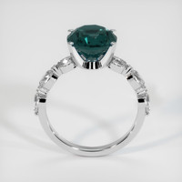 3.43 Ct. Greenish Blue Sapphire Ring, 18K White Gold 3