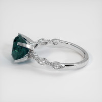 3.43 Ct. Greenish Blue Sapphire Ring, 18K White Gold 4