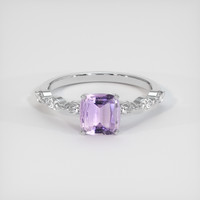 1.16 Ct. Purple Sapphire Ring, 18K White Gold 1